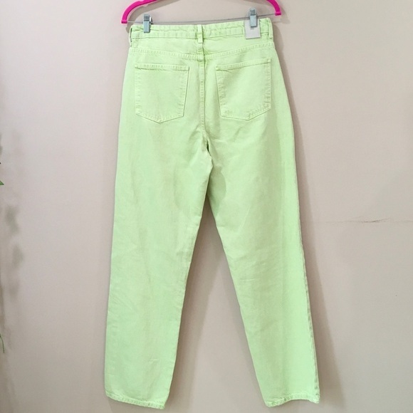 Zara jeans High Waist straight leg lime Green - Picture 7 of 10